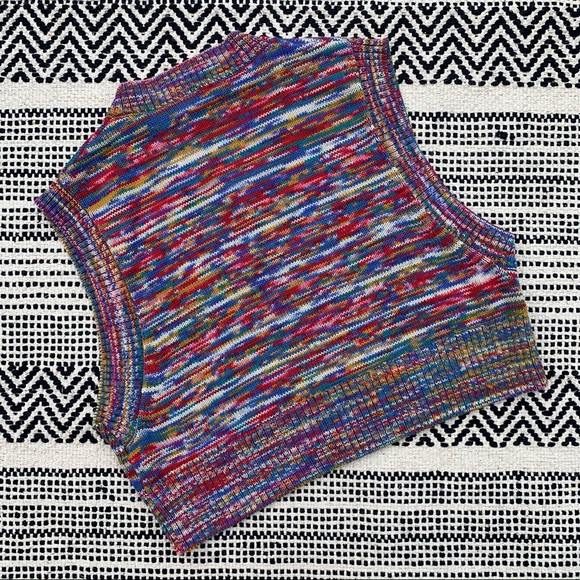 TNA Marcy Rainbow Knit Sweater Vest size XS - Picture 2 of 5